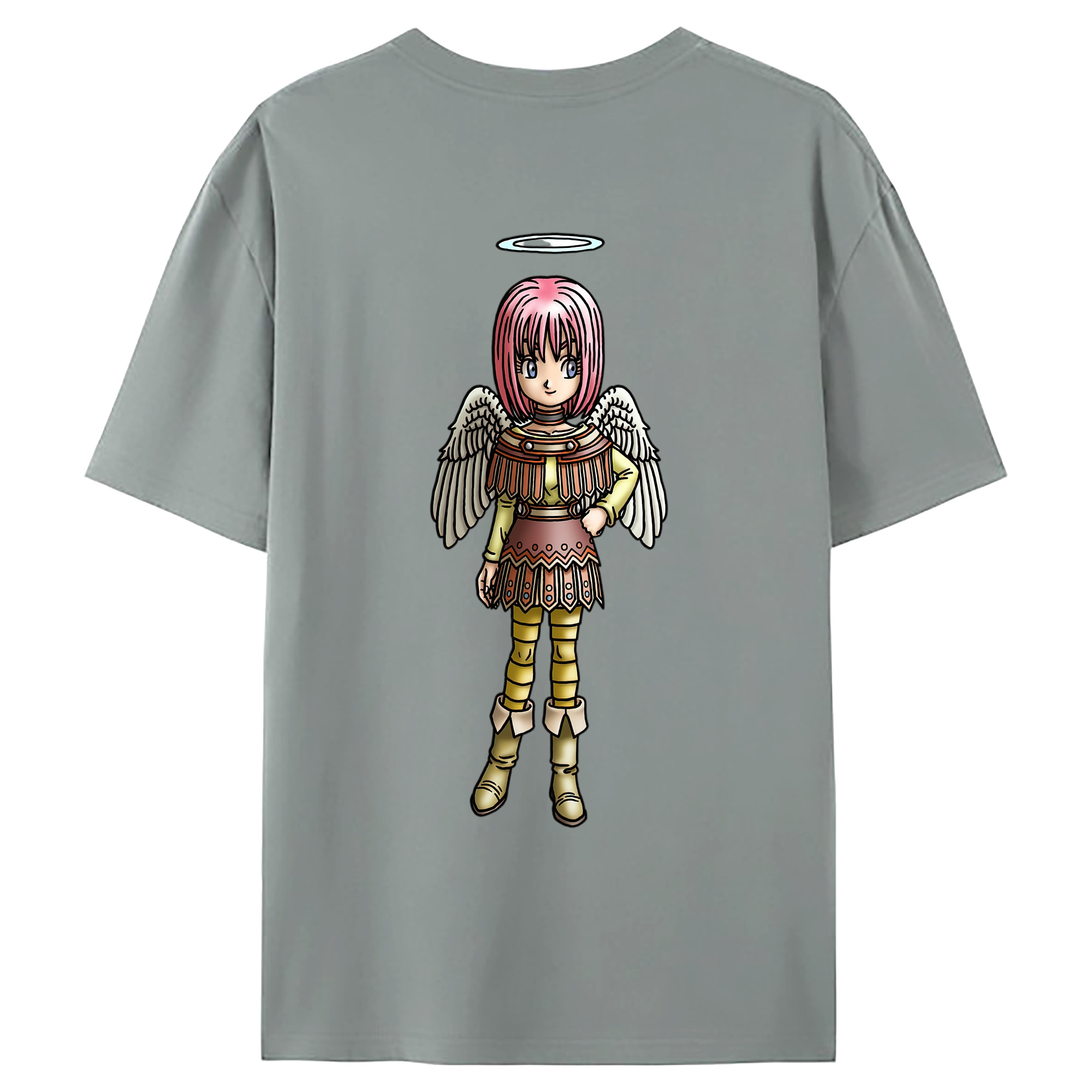 （画像用） ドラゴンクエスト Doragon Kuesuto Dragon Quest 綿100％ メンズ半袖Tシャツ（バックプリント） 通気性